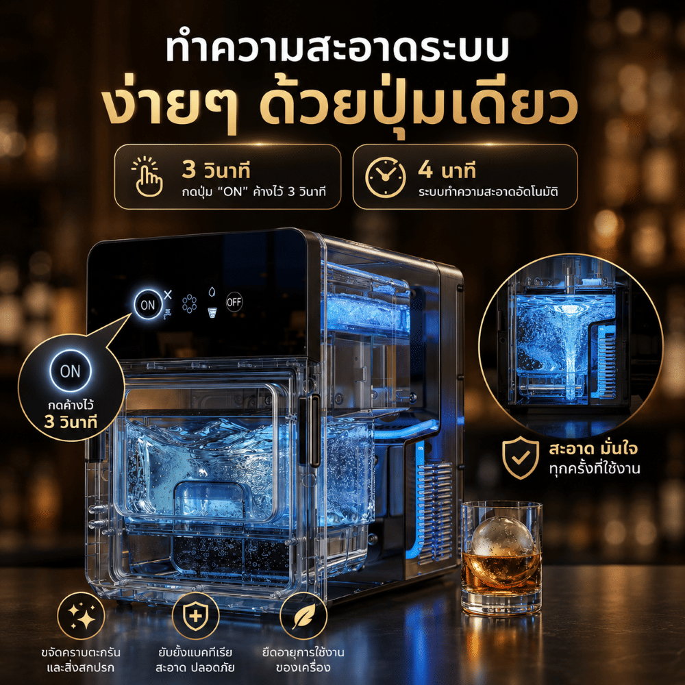 เครื่องทำน้ำแข็งบอลกลม ขนาดใหญ่ 50 มม. SEBO รุ่น FROZEN ROCK 5_4
